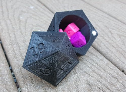 3D Central - Die of Holding: D20 Dice Box Storage Box (Black)
