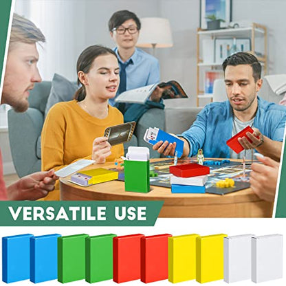 Jexine 50 Pieces Playing Card Box Deck Boxes Empty Playing Case Card Holder Bulk Organize Storage Board Game Box Fits Baseball Trading (Red,Yellow,Green,Blue,White) - color: Red, Yellow, Green, Blue, White