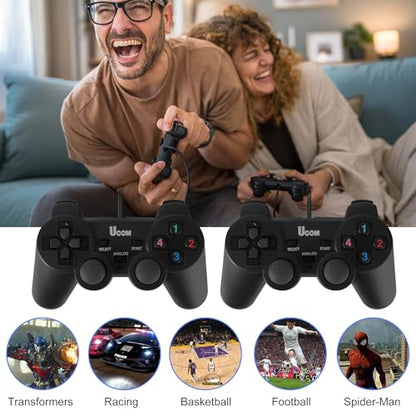 Umierke Wired USB Game Controller for Windows PC/Raspberry Pi, Dual Vibration Gaming Joystick, Gamepad for Laptop Desktop (Windows 11/10/8/7) & Steam/Roblox/RetroPie/RecalBox
