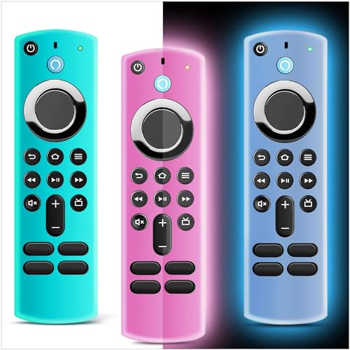 (3 Pack) ONEBOM Silicone Protective Remote Case Cover, Silicone Cover Skin| Glow in The Dark(Glow Pink&Glow Blue&Sky Blue) - color: Glow Pink&Glow Blue&Sky Blue