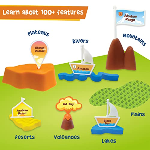 Imagimake Mapology Physical Features | World Map for Kids | 3D Puzzles for Ages 8-10 | Educational Toys for Kids 8-12 | Gifts for Boys & Girls 8-12 | Building Toys Gift for Birthday and Summer - style: Physical Features of the World