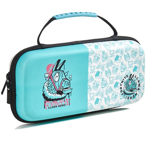 Numskull Fortnite Llama Hard Shell Travel Case for Nintendo Switch and OLED Model Console - Fits 10 Games and Switch Accessories - color: Fortnite Llama
