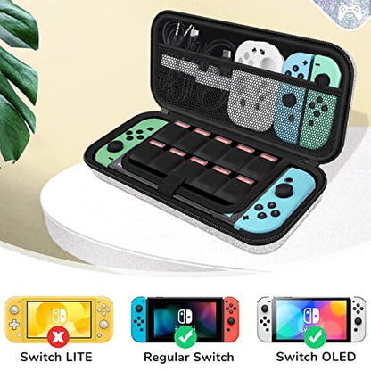Homicozy Glitter Carrying Compatible with Nintendo Switch OLED & Switch Console, Silver Protective Hard Travel Shell Pouch for Nintendo Switch Console/Accessories, Gaming Case for Girls - color: Silver