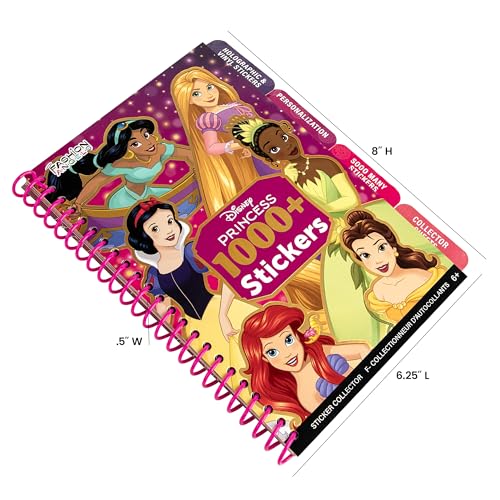 Fashion Angels Disney Princess 1000+ Tabbed Sticker Collection Book | Includes Holographic, Vinyl & Alphabet Stickers, For Kids Ages 6+ - color: Disney Pricess