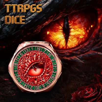 ZHOORQI 8-in-1 DND Dice Set – Metal Spinner Dice with Dual D20, 3D Monster Engravings & Smooth Spinning – Perfect for TTRPG, D and D Dungeons and Dragons Gifts(Copper Red) - color: Copper Red