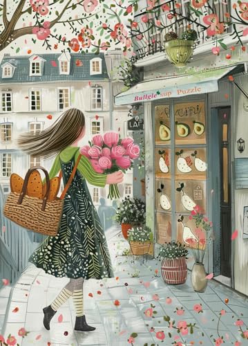 Puzzles for Adults 1000 Pieces, Beautiful Girl Jigsaw with Poster Letter on Back, Unique Pieces Fit Well No Dust (27.5"x19.6") - color: Girl