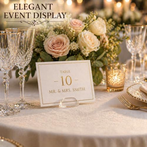MAQIHAN Card Stands for Display - 30 Pack Translucent Place Card Holders Card Stands Acrylic Plastic Game Card Holders for Parties, Conferences, Weddings, Table Number Stand