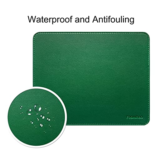 Leather Double Side Mouse Pad With Stitched Edge - Waterproof Ultra Thin for Computers, Laptop, Office & Home, 10.2 x 8.3 Inch, 1 Pack (Dark Green) - color: Dark Green