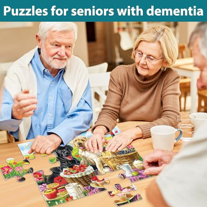 6 Pack 16 Piece Dementia Puzzles for Elderly Large Piece Puzzles Alzheimers Dementia Products and Activities for Seniors Puzzles Easy Cognitive Games Gift for Seniors Elderly Adults in Nursing Home - style: 16 Large Pieces