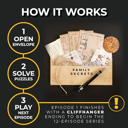 Escape Mail Episode 1 [2nd Edition]: Family Secrets Cooperative Escape Room Game for Families | Envelope | Immersive Storyline | Age 15+ - style: Episode 1 Only