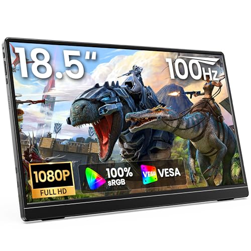MNN 18.5" 100Hz FHD IPS USB-C HDMI Portable Gaming Monitor | 18.5" FHD IPS 100Hz, built-in stand & dual speakers, USB-C/HDMI, for PC/Phone/PS5/Xbox/Switch, travel gaming. - size: 18.5'' Monitor