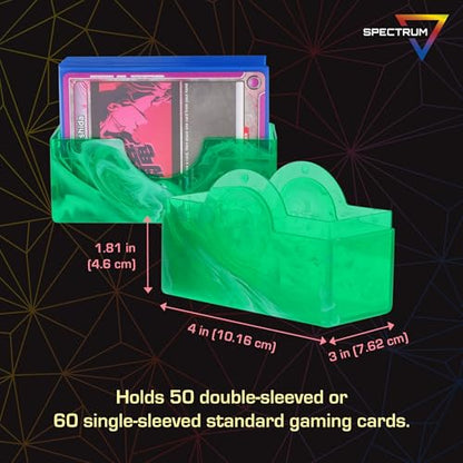 BCW Prism Deck Case - Jade Green | Holds 50 Double-Sleeved or 60 Single-Sleeved Cards | Secure Snap Closure | Compatible Collectible Card Bins | TCG Storage Box - color: Jade Green