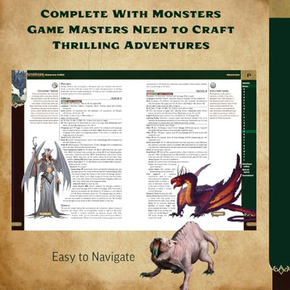 Pathfinder Monster Core Pocket Edition - Tabletop RPG Rulebook | 6.7" x 8.4" Softcover | Over 400 Creatures | Second Edition Remaster | Ages 16+ | 376 Pages