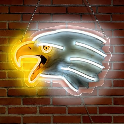 welinly LED American Eagle Neon Sign Light up Bald Eagle Lights Lighted Bird Neon Signs for Bedroom Dorm Hallway Garage Bar Gaming Room Man Cave Wall Decor Art Gifts - color: Eagle