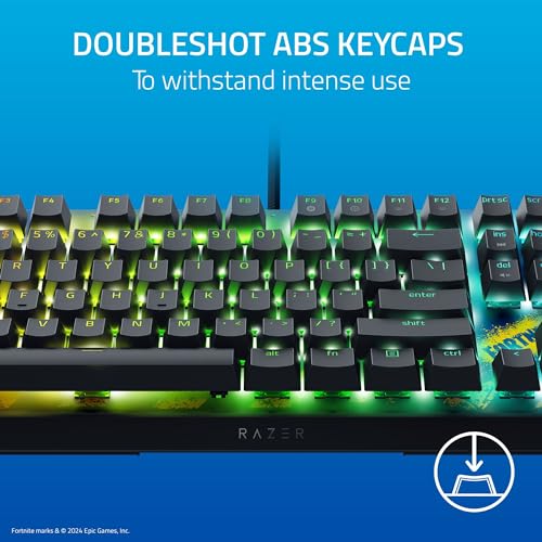 Razer BlackWidow V4 X Mechanical Gaming Keyboard, Fortnite Edition | Yellow Switches Linear & Silent, 6 Macro Keys, Chroma RGB, Doubleshot ABS Keycaps, Sound Dampening & Stabilizers - color: Fortnite Edition