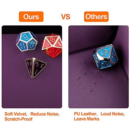 SIQUK Dice Tray with Lid Hexagon Dice Rolling Tray Dice Holder for Dice Games Like RPG, DND and Other Table Games, Purple - color: Purple