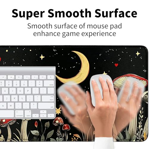 Mushrooms Snails and Moths for MTG & TCG Playmat Mouse Pad,BFDHGQZC 24" x 14" Game Mat for MTG/RPG/CCG Trading Card Game Playmats Table Mat Perfect for Card Games Video Games Computer Office - color: Mushrooms Snails and Moths