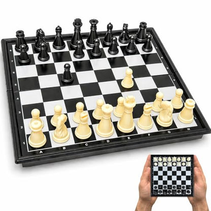 Travel Chess Set Magnetic Portable Folding Board - Small Mini Pocket Chess Set (X-Small / 5.9 Inch) - size: X-Small / 5.9 Inch