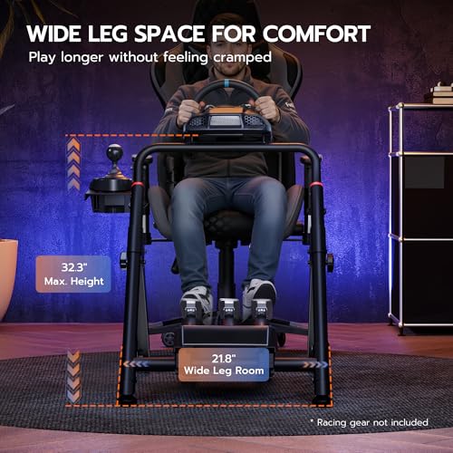 ARES WING Foldable Sim Racing Wheel Stand & Formula GT Cockpit | Compatible with Fanatec, Thrustmaster, Logitech, Moza, and Racing Games for PS5, PS4, Xbox & PC - size: Stand