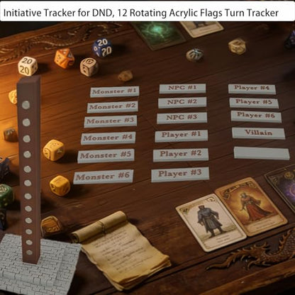 DND Initiative Tracker –The Battle Beacon Magnetic Turn Order Tower for DND | Acrylic Combat Stand with 12 Reusable – Tabletop RPG, for Pathfinder & DM Tools