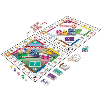 Monopoly Junior Board Game (2026 Edition) | 2 Games in 1 for Younger Kids, 2-Sided Board | Ages 4+ | 2-4 Players | 20 Mins. | Gifts for Preschoolers
