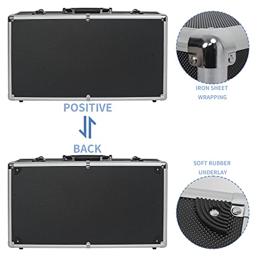 22 Inch Hard Carrying Case Ideal for Wireless Mic System Storage & Camera Gear Transportation, Aluminum Alloy Sturdy Build, Customizable Pre-Diced Foam, Black - size: Inner：21.6''X 11.6''X 7.6''