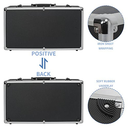 22 Inch Hard Carrying Case Ideal for Wireless Mic System Storage & Camera Gear Transportation, Aluminum Alloy Sturdy Build, Customizable Pre-Diced Foam, Black - size: Inner：21.6''X 11.6''X 7.6''