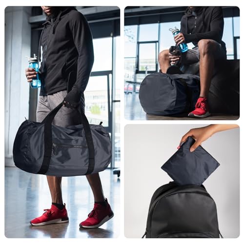 pack all Lightweight Travel Duffel Bag, 45L Foldable Weekender Bag | Ultralight, Packable, Water-Resistant, Tear-Resistant Nylon, YKK Zipper, Luggage Sleeve, For Travel, Camping, Gym, Navy - color: Navy, size: 45L