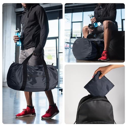 pack all Lightweight Travel Duffel Bag, 32L Foldable Weekender Bag | Ultralight, Packable, Water-Resistant, Tear-Resistant Nylon, YKK Zipper, Luggage Sleeve, For Travel, Camping, Gym, Navy - color: Navy, size: 32L