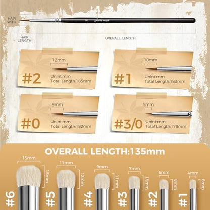 Golden Maple Drybrush Miniature Paint Brushes -10pcs Micro Detail Paint Brush Set, Small Fine Detail Brushes for Acrylics, Watercolors & Paint by Number, Figurine - style: 10GP
