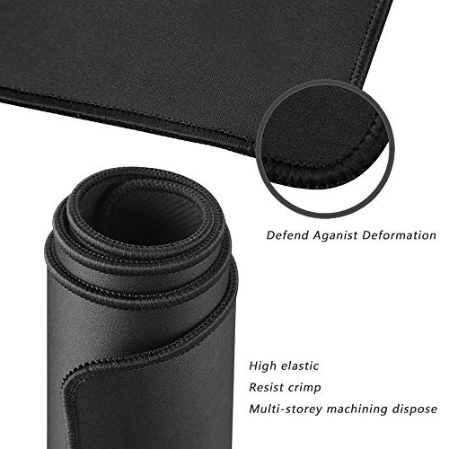 XXL Professional Large Mouse Pad & Computer Game Mouse Mat (35.4x15.7x0.12IN, 90x40 Black) - color: 90x40 Black, size: 35.4x15.7x0.1IN