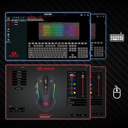 Redragon S151 Combo, K525 Membrane Gaming Keyboard + M616 10000 DPI Mouse | 4 On-the-Fly Combos, No Software Needed, 6-Button Precision Control, Full-Size Layout, Shared Dongle, On-Board CPI Mice - color: S151 BK