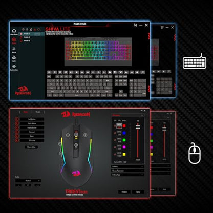 Redragon S151 Combo, K525 Membrane Gaming Keyboard + M616 10000 DPI Mouse | 4 On-the-Fly Combos, No Software Needed, 6-Button Precision Control, Full-Size Layout, Shared Dongle, On-Board CPI Mice - color: S151 BK