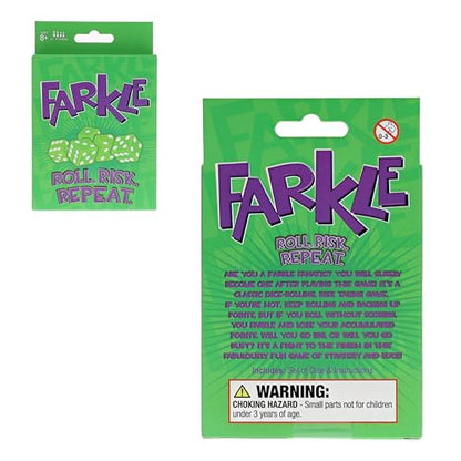 TDC Games Farkle Classic Dice Game Set – Fun Dice-Rolling & Risk-Taking Family Game, Travel Farkle Dice Game, Camping Games for Adults & Families, Includes 6 Green Colored Dice