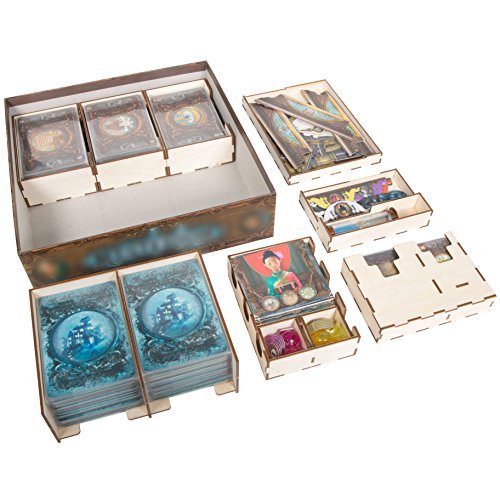 The Broken Token Mysterium Compatible Game Organizer - Wood Storage Box with Multiple Trays