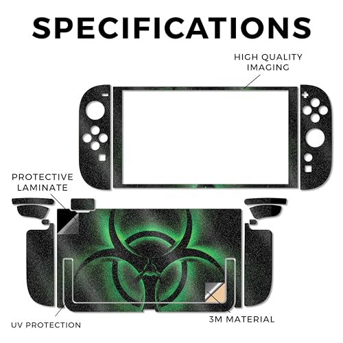 Glossy Glitter Gaming Skin Compatible with Nintendo Switch 2 Console Only - Bio Glare - Premium 3M Vinyl Protective Wrap Decal Cover - Easy to Apply | Crafted in The USA by MightySkins - color: Bio Glare, size: Switch 2 Console Skin Only, style: Glossy Gl