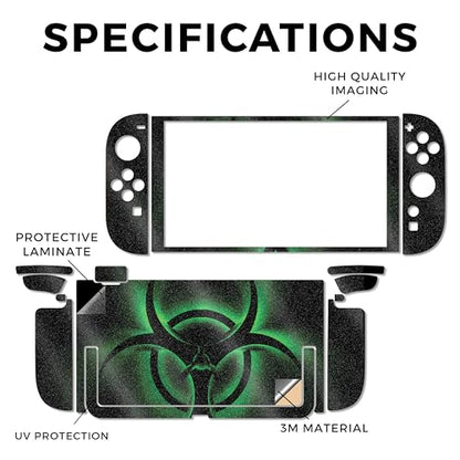 Glossy Glitter Gaming Skin Compatible with Nintendo Switch 2 Console Only - Bio Glare - Premium 3M Vinyl Protective Wrap Decal Cover - Easy to Apply | Crafted in The USA by MightySkins - color: Bio Glare, size: Switch 2 Console Skin Only, style: Glossy Gl