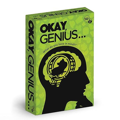 Okay, Genius… Fun Family Game Night Card Game for Teens, Friends & Home - Share Your Opinions on Ridiculous Topics - What Do You Have in Mind?! - for Ages 14 & Up | Opinion guessing game, 300 prompt cards, dry erase board and marker, 50-sheet response pad