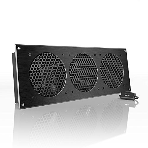 AC Infinity AIRPLATE S9, Quiet Cooling Fan System 18" with Speed Control, for Home Theater AV Cabinet Cooling - size: 18-Inch