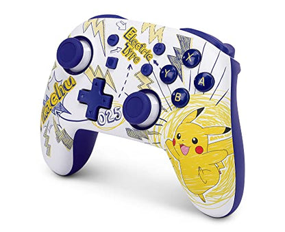 PowerA Nano Enhanced Wireless Controller for Nintendo Switch - Pokémon: Pikachu School Days, mini, portable, gamepad, motion controls, bluetooth - color: Pikachu School Days
