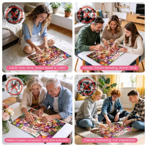 500 Piece Puzzles for Adults, Funny Grandma Birthday Party Jigsaw Puzzles 500 Pieces, Humor Fallen Cake Puzzles for Teens Seniors, Dog Cat Animal Jigsaw Puzzle Holiday Birthday Gift for Women