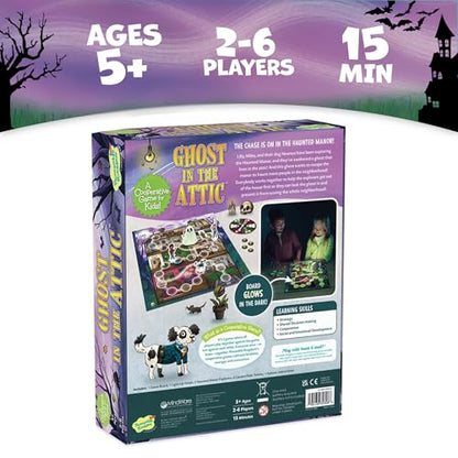 Peaceable Kingdom Ghost in the Attic - Cooperative Board Game for Family Game Night – Unique Glow-in-the-Dark Board Game - Great for Kids Ages 5 & Up