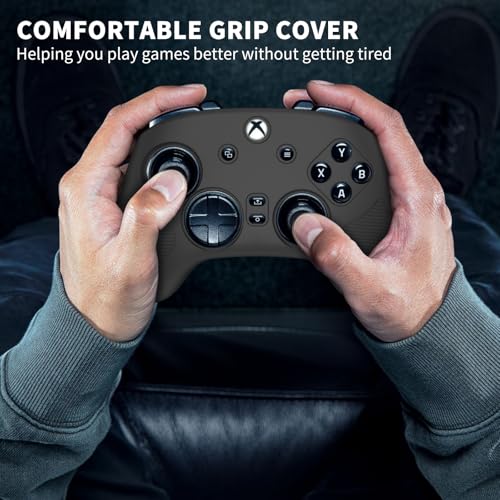 Silicone Grip Skin for Razer Wolverine V3 Gaming Controller, Protective Cover Compatible with Razer Wolverine V3 Pro Wireless, Gaming Controller Skin with Lanyard (BLACK) - color: BLACK