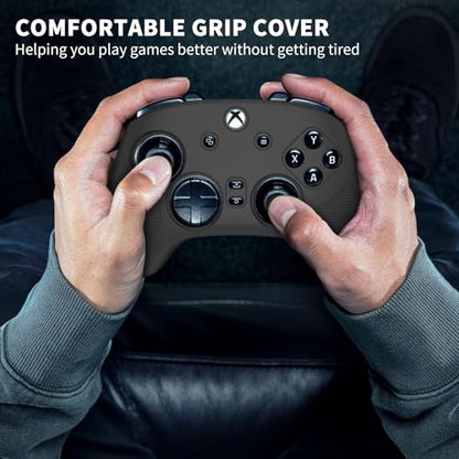 Silicone Grip Skin for Razer Wolverine V3 Gaming Controller, Protective Cover Compatible with Razer Wolverine V3 Pro Wireless, Gaming Controller Skin with Lanyard (BLACK) - color: BLACK