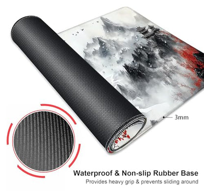 Large Mouse Pad, Desk Mat Computer Keyboard Pad Non-Slip Rubber Base Waterproof with Stitched Edges for Laptop Gaming, Office & Home 31.5 x 11.8 Inch (XL-11) - color: Xl-11