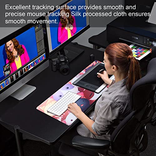 Large Gaming Mouse Pad with Stitched Edges,[27.5x11.8In] Extended Mouse Pad with Non-Slip Natural Rubber Base for Gamer/Desktop/Office/Home (70x30 Cat) - color: 70x30 Cat