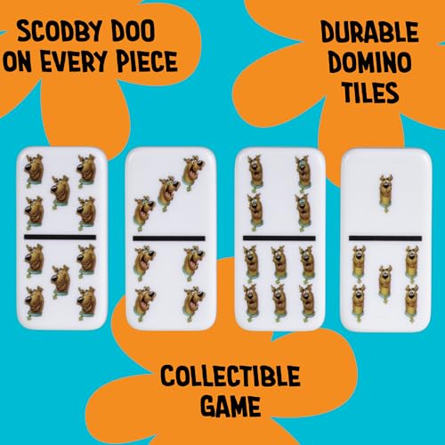 AQUARIUS Scooby-Doo Family Double 6 Dominoes Game – 28 Cartoon Tiles Featuring Scooby Doo – Easy Matching Game for Kids & Adults – Official Scooby-Doo Merchandise