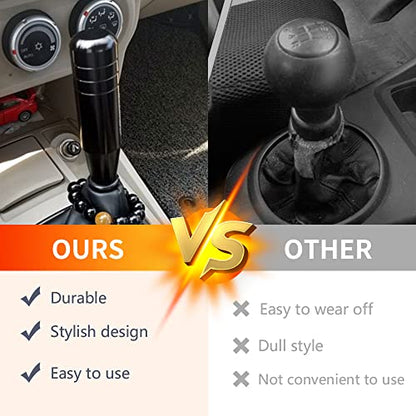 Universal 5inch Aluminum Alloy Shift Knob, Heavy Duty Car Gear Lever Stick Shifter Handle fit Most Automatic Manual Vehicle Black - color: Black, size: 13cm