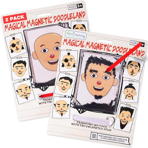 ArtCreativity Magnetic Drawing Face - 2 Pack - Travel Toys for Kids, Magnetic Travel Game, Magnet Drawing Doodle Board for Kids - Retro Toy, Vintage Toy, Travel Essentials Games for Ages 3+ - style: 2 Pack