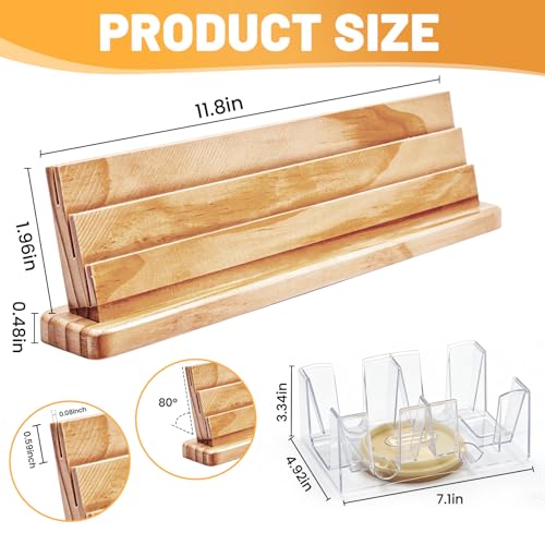 Wooden Playing Card Holders with Rotating Tray, Hands-Free Card Organizer | Rotating card holder set keeps hands free during Canasta, Bridge & Rummy games. Great for seniors, adults and kids